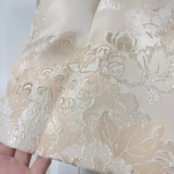 LE CHATEAU Cream and gold jacquard floral A-line skirt - Picture 2 of 10